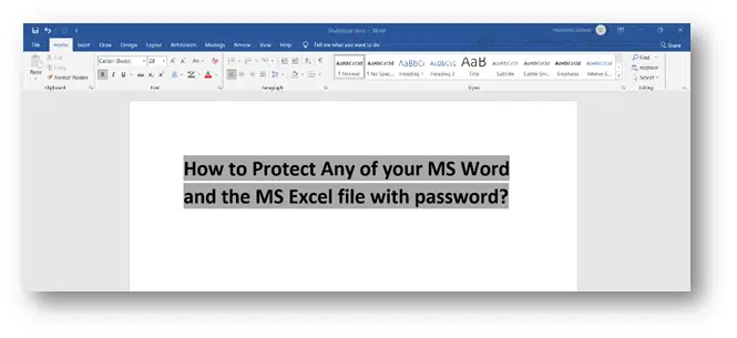 How to protect word, excel files with encrypted password