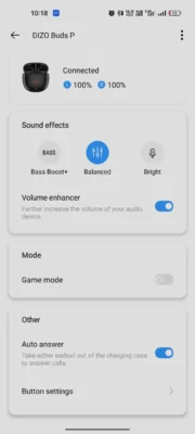 Realme Link App for Dizo Buds P Customization 2