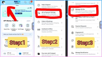 Steps to change paytm upi id in the Paytm up app