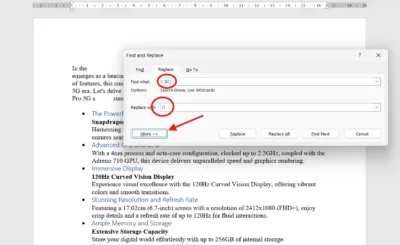 Remove Extra Spacing between words steps in MS Word