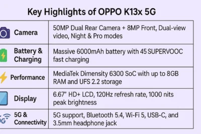 oppo K13x 5g 5 key highlights 