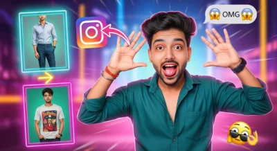 Instagram Restyle AI-feature-demonstrating-photo-editing-with-text-prompts-to-change-backgrounds-and-clothing